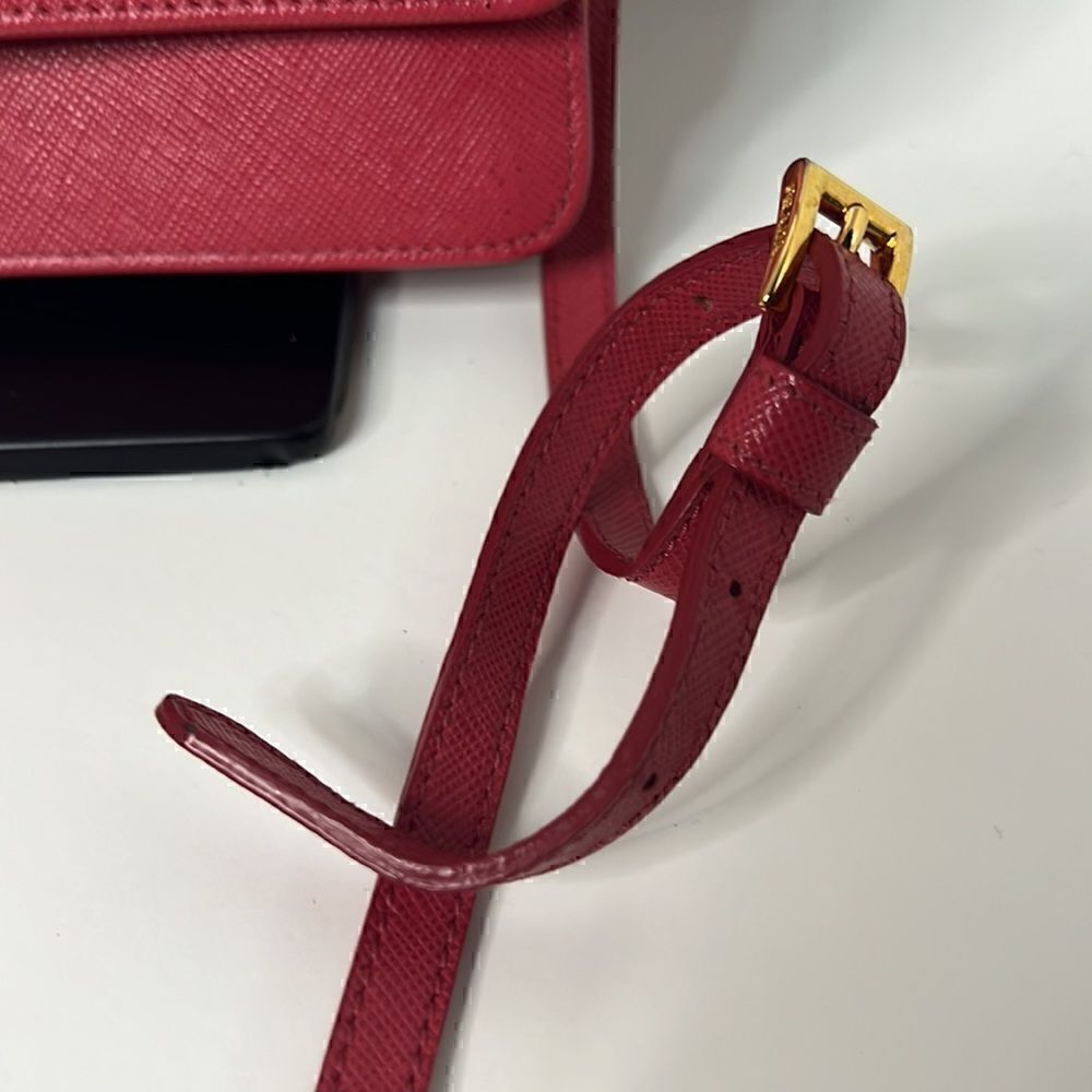 PRADA Saffiano clutch crossbody pink bag - Picture 16 of 16